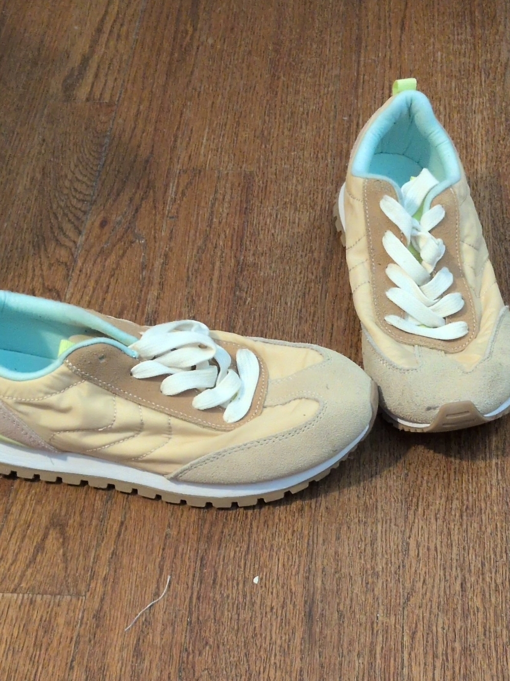 Target Kids Beige Sneakers with Light Blue Lining
